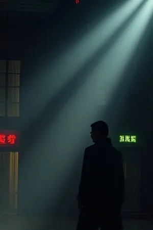 无声回廊 空旷走廊与应急指示灯